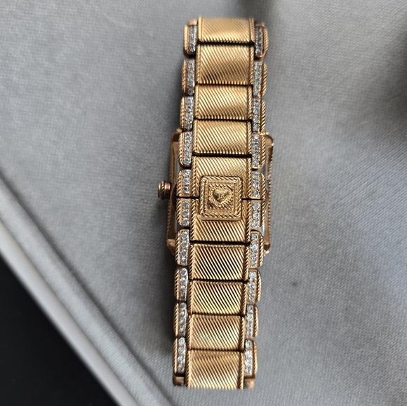 Judith Ripka Stainless Steel Gold Plate Diamonique Watch - Picture 5 of 6